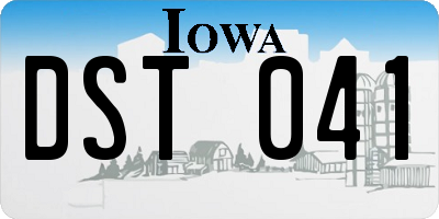 IA license plate DST041