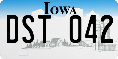 IA license plate DST042