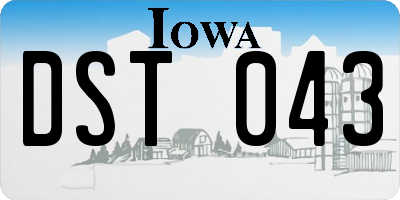 IA license plate DST043
