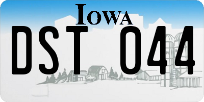 IA license plate DST044