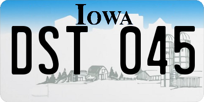 IA license plate DST045