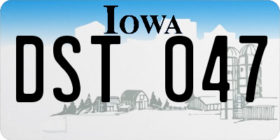 IA license plate DST047