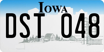 IA license plate DST048
