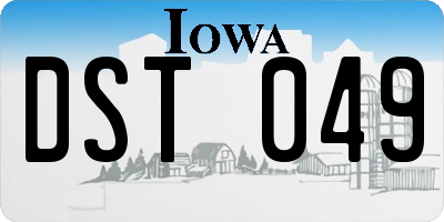 IA license plate DST049