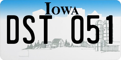 IA license plate DST051