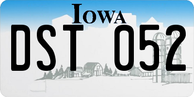 IA license plate DST052