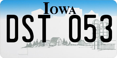 IA license plate DST053