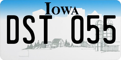 IA license plate DST055