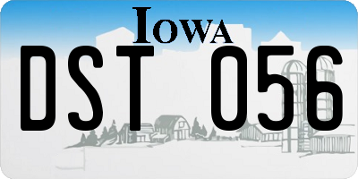 IA license plate DST056