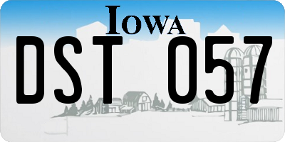 IA license plate DST057