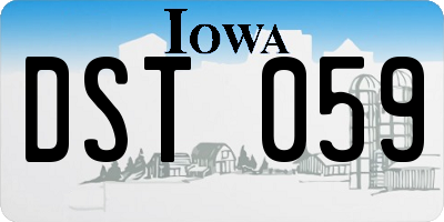 IA license plate DST059
