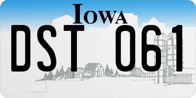IA license plate DST061