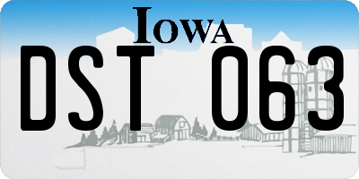 IA license plate DST063