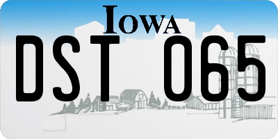 IA license plate DST065