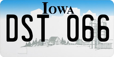 IA license plate DST066