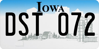 IA license plate DST072