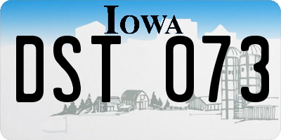 IA license plate DST073