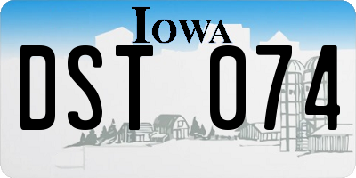 IA license plate DST074