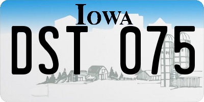 IA license plate DST075