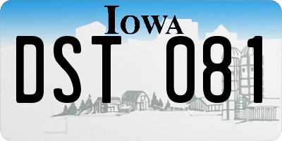 IA license plate DST081