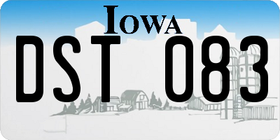 IA license plate DST083