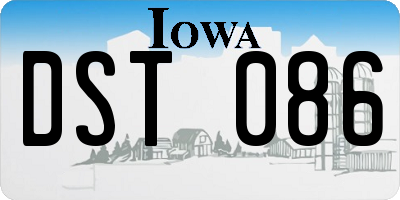 IA license plate DST086