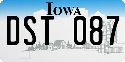 IA license plate DST087