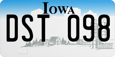 IA license plate DST098