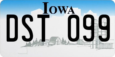 IA license plate DST099