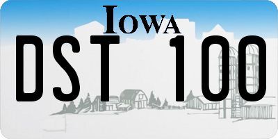 IA license plate DST100
