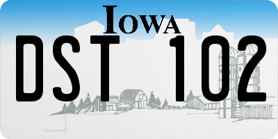 IA license plate DST102