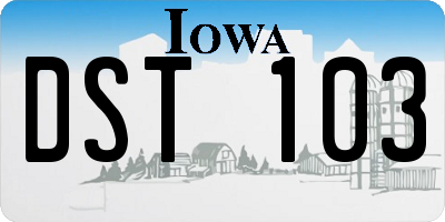 IA license plate DST103