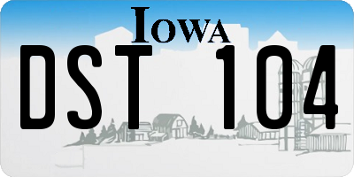 IA license plate DST104