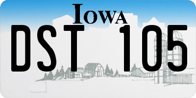 IA license plate DST105