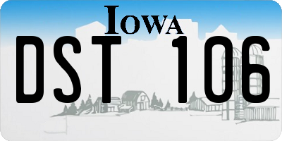 IA license plate DST106