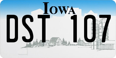 IA license plate DST107