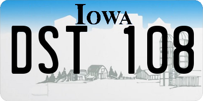 IA license plate DST108