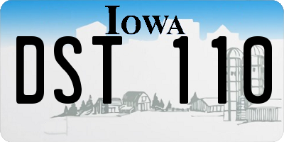 IA license plate DST110