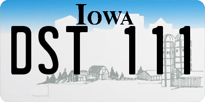 IA license plate DST111