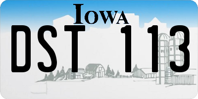 IA license plate DST113