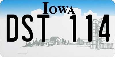 IA license plate DST114