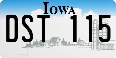 IA license plate DST115