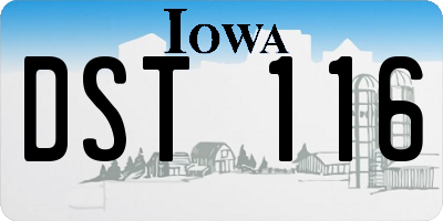 IA license plate DST116