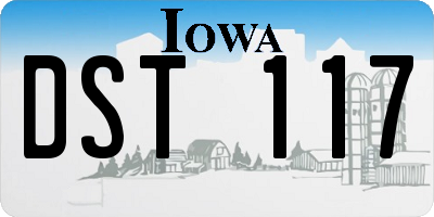 IA license plate DST117