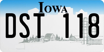 IA license plate DST118