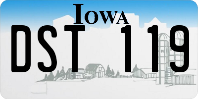 IA license plate DST119