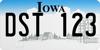 IA license plate DST123
