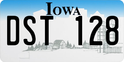 IA license plate DST128