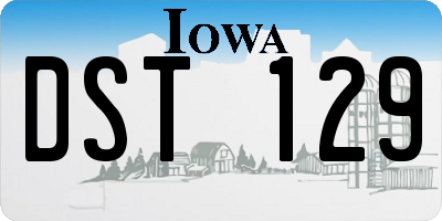 IA license plate DST129