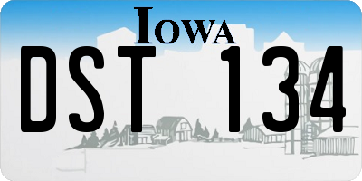 IA license plate DST134
